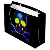 Punk Pirate Ghost Skulls - Cobalt Nightmare Blue Große Geschenktüte (Rückseite Schrägansicht)