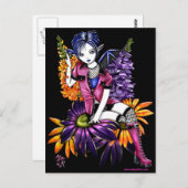 Punk Pixie Gothie Blume Fee Fantasy Postcard Postkarte (Vorne/Hinten)
