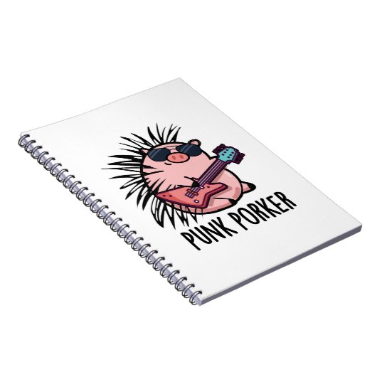 Punk Porker Funny Punk Rocker Pig Pub Notizblock (Rechte Seite)