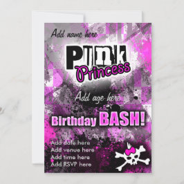 Punk Princess Birthday Bash Einladung