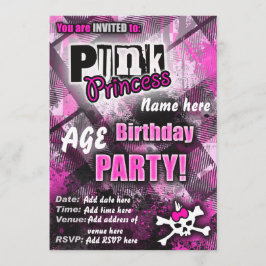 Punk Princess Birthday Party Einladung