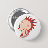 Punk Punkerin punk girl Button (Vorne & Hinten)