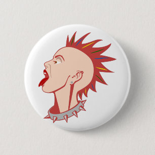 Punk Punkerin punk girl Button