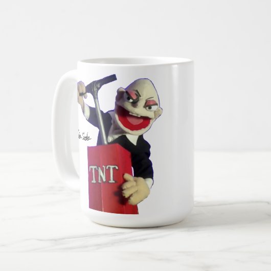 punk puppet with TNT plunger Kaffeetasse (Vorderseite Links)