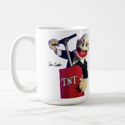 punk puppet with TNT plunger Kaffeetasse (Links)