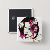 Punk - quadratischer Knopf Button (Vorne & Hinten)
