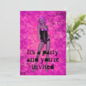 Punk Rave Fantasy-Frau Einladung (Stehend Vorderseite)