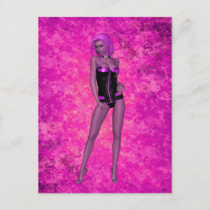 Punk Rave Fantasy-Frau Postkarte