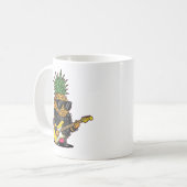 Punk Rock Ananas Cartoon – Funky Frucht  Kaffeetasse (Vorderseite Links)