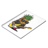 Punk Rock Ananas Cartoon – Funky Frucht Notizblock (Linke Seite)