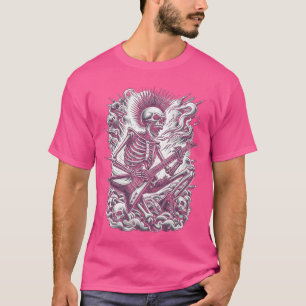Punk Rock And Roll Skelett spielt Gitarre Gitarre T-Shirt