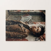 Punk Rock Asian Woman Retro Rebel Puzzle (Horizontal)