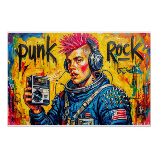 PUNK ROCK ASTRONAUT POSTER (Vorderseite)