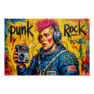 PUNK ROCK ASTRONAUT POSTER