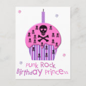 Punk Rock Birthday Princess Postkarte (Vorderseite)