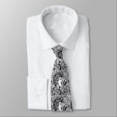 Punk Rock Black & White Necktie Krawatte (Gebunden)