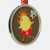 Punk Rock Chicken Ornament Aus Metall (Rechts)