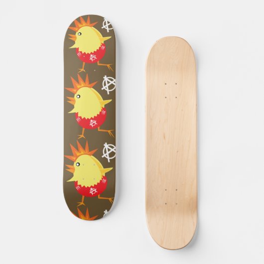 Punk Rock Chicken Skateboard (Vorderseite)