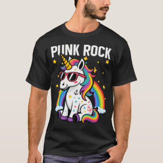 Punk Rock Cute Unicorn Music Rocker Toddler Girls T-Shirt