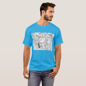 Punk Rock Design #14 Fantasy Ocean on Light Blue T-Shirt (Vorne ganz)