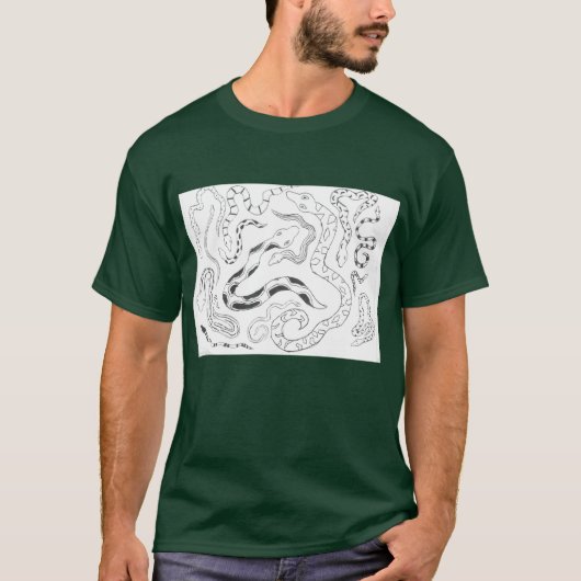 Punk Rock Design #18 Schlangen auf Green T-Shirt (Vorderseite)
