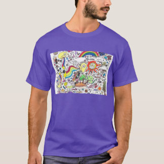 Punk Rock Design #5 Happy Color Lila T-Shirt