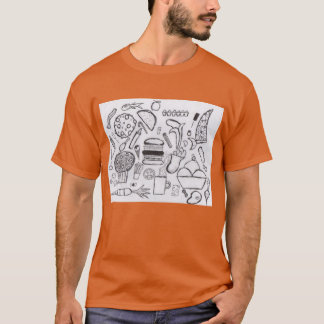 Punk Rock Design #7 Food on Orange Regular T-Shirt