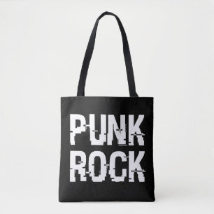 Punk Rock Distressed-Typografie Tasche