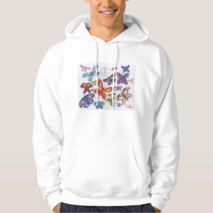 Punk Rock Doodle #28 Butterflies Farbe Hoodie