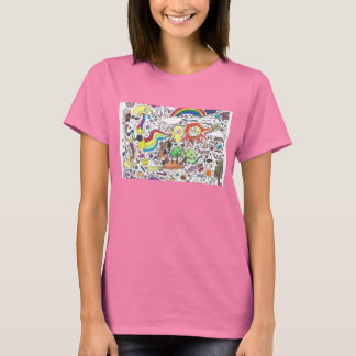 Punk Rock Doodle #5 Color Happy Sunshine Women's T-Shirt