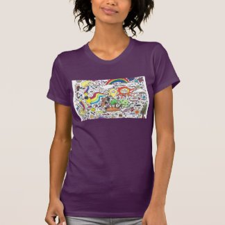 Punk Rock Doodle#5 Happy Sunshine Lila Women's T-Shirt