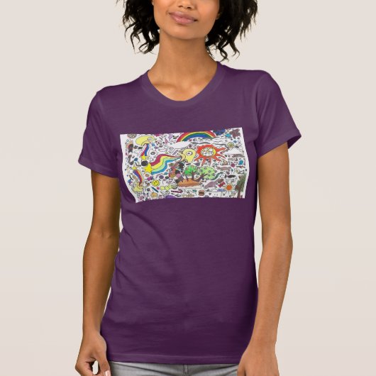 Punk Rock Doodle#5 Happy Sunshine Lila Women's T-Shirt (Vorderseite)