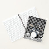 Punk Rock Drummer Bear Drum Kit Musiker Drumming Notizblock (Innenseite)