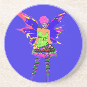 Punk Rock Fairy Sandstein Untersetzer