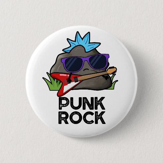 Punk Rock Funny Music Pub Button (Vorderseite)