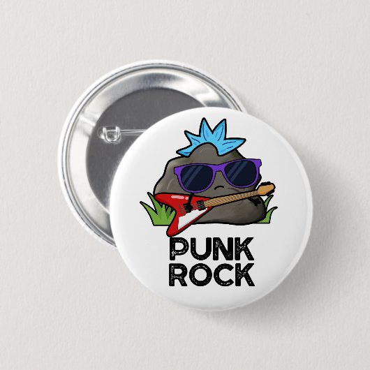 Punk Rock Funny Music Pub Button (Vorne & Hinten)