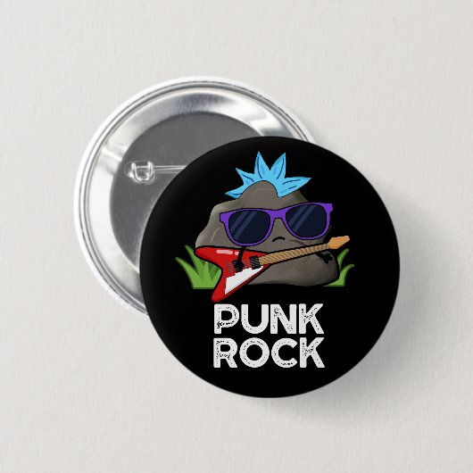 Punk Rock Funny Music Pub Dark BG Button (Vorne & Hinten)