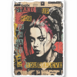 Punk Rock Girl Street Art Quote Graffiti Grunge Aufkleber