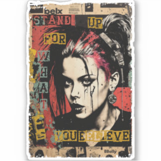 Punk Rock Girl Street Art Quote Graffiti Grunge Aufkleber