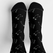 Punk Rock Goth Grunge Safety Buttone Socken (Oben)