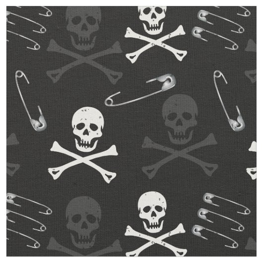 Punk Rock Goth Grunge Skulls Black Stoff (Nahaufnahme)