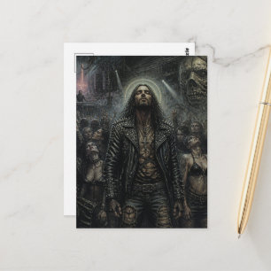 Punk Rock Goth Jesus auf der Party Postkarte