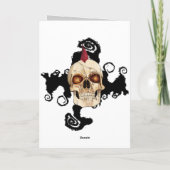 Punk Rock Gothic Skull mit Red Mohawk Karte (Rückseite)