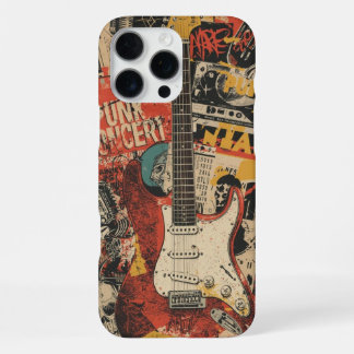 Punk Rock Guitar Collage Music Art for Rock Fans iPhone 16 Pro Max Hülle