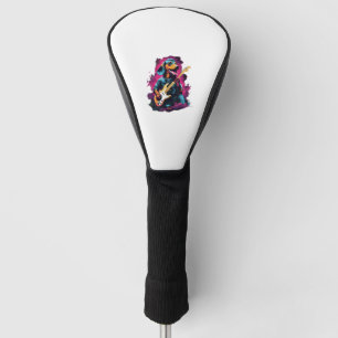 Punk Rock Guitar Dackel Dog Guitarist T - Shirt Golf Headcover