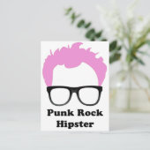 Punk Rock Hipster Postkarte (Stehend Vorderseite)