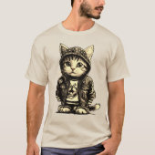 Punk Rock Kitten Niedlich Cat Design T-Shirt (Vorderseite)