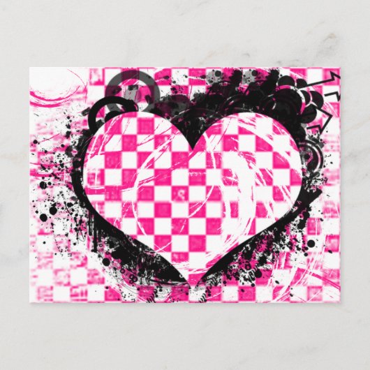 Punk Rock Liebe Hochzeitsankündigung Ankündigungspostkarte (Vorderseite)