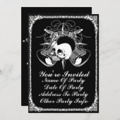 Punk Rock Mohawk Skull Rose Gitarren Spikes Einladung (Vorne/Hinten)