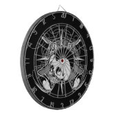 Punk Rock Mohawk Skull Roses Guitars Spikes Dartscheibe (Vorderseite Links)